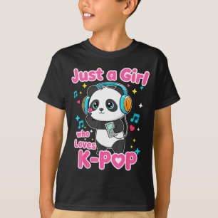 Just A Girl Who Loves K-p Cute Panda T-Shirt