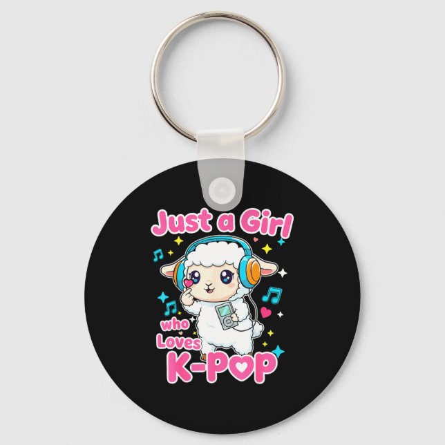 Just A Girl Who Loves K-p Cute Sheep  Key Ring (Front)