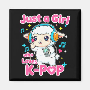 Just A Girl Who Loves K-p Cute Sheep Magnet
