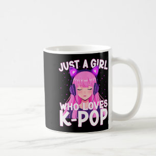 Just A Girl Who Loves K-p Korean Cute Listening Kp Coffee Mug