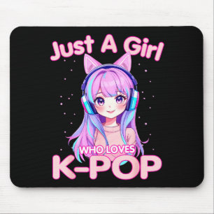 Just A Girl Who Loves K-p Korean Listening Kp Love Mouse Mat