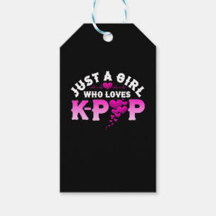 Just A Girl Who Loves K-Pop Finger Heart KPop Gift Tags