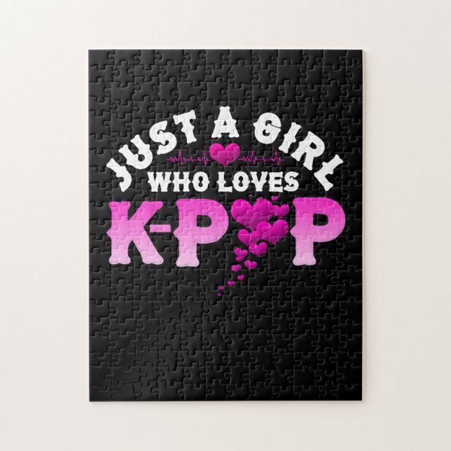 Just A Girl Who Loves K-Pop Finger Heart KPop Jigsaw Puzzle (Vertical)