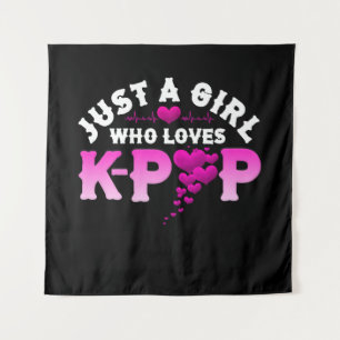 Just A Girl Who Loves K-Pop Finger Heart KPop Tapestry