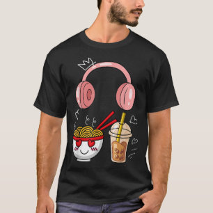 Just A Girl Who Loves K-pop Ramen Boba Bubble Tea T-Shirt