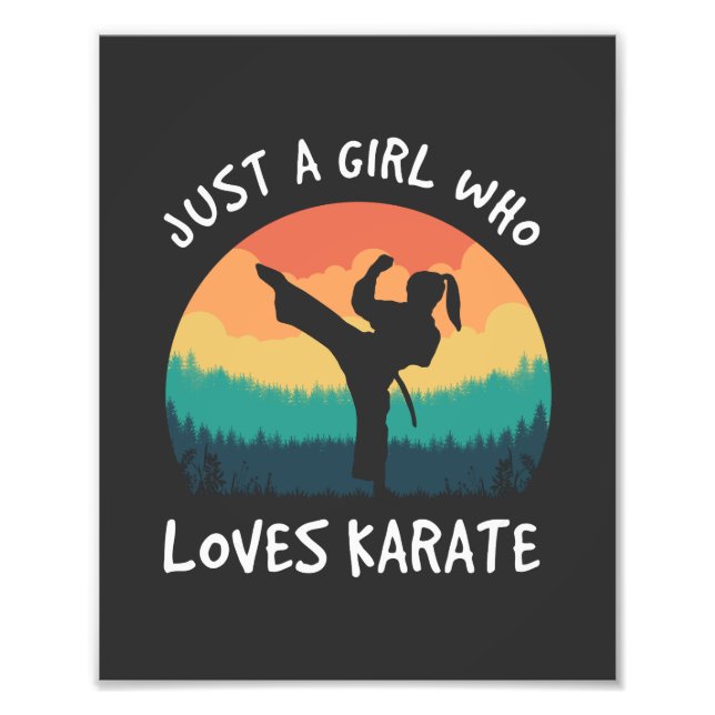 Just a Girl Who Loves Karate - Retro Karate Girl Photo Print (Front)