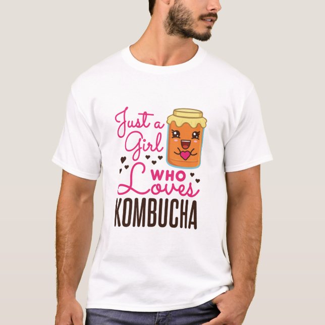 Just a Girl Who Loves Kombucha Tea Kawaii T-Shirt (Front)