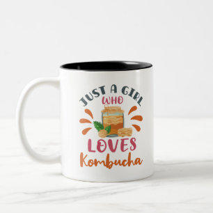 Just a Girl Who Loves Kombucha Tea Two-Tone Coffee Mug