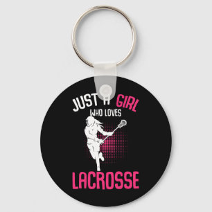 Just A Girl Who Loves Lacrosse Player Youth Girls Key Ring