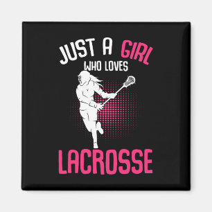 Just A Girl Who Loves Lacrosse Player Youth Girls Magnet