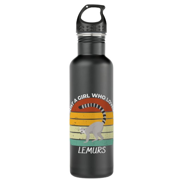 Just a girl who loves lemurs 710 ml water bottle (Front)