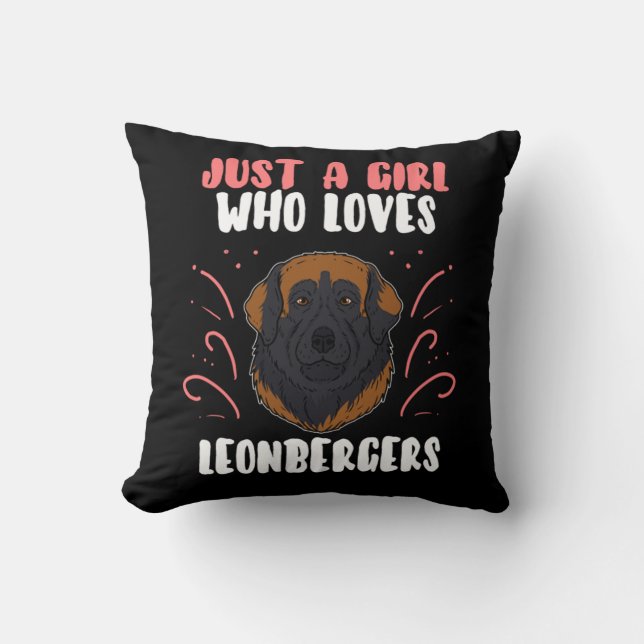 Just A Girl Who Loves Leonberger Dog Gift Cushion (Front)