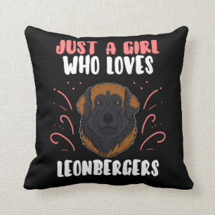 Just A Girl Who Loves Leonberger Dog Gift Cushion