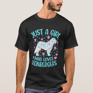 Just A Girl Who Loves Leonberger Floral Women Girl T-Shirt