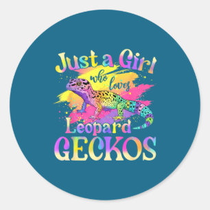 Just A Girl Who Loves Leopard Geckos  Classic Round Sticker