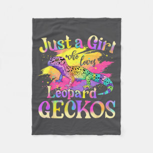 Just A Girl Who Loves Leopard Geckos Fleece Blanket