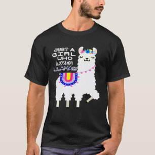 Just A Girl Who Loves Llamas Cute Alpaca Lover T-Shirt