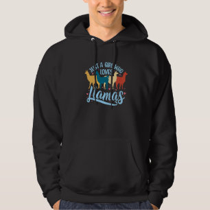 Just A Girl Who Loves Llamas Cute Animal For Women Hoodie