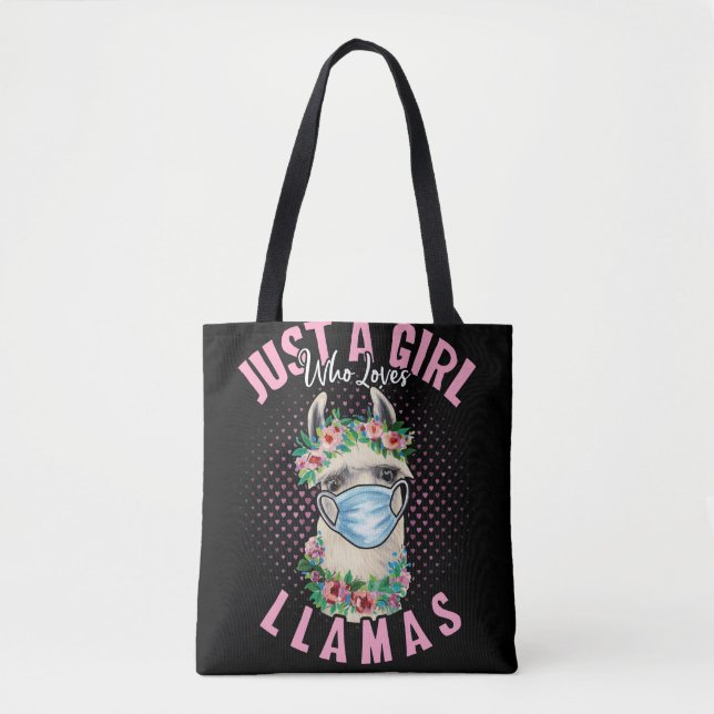 Just A Girl Who Loves Llamas Gift For Llama Tote Bag (Front)