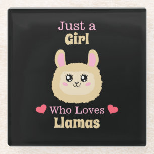 Just A Girl Who Loves Llamas Glass Coaster