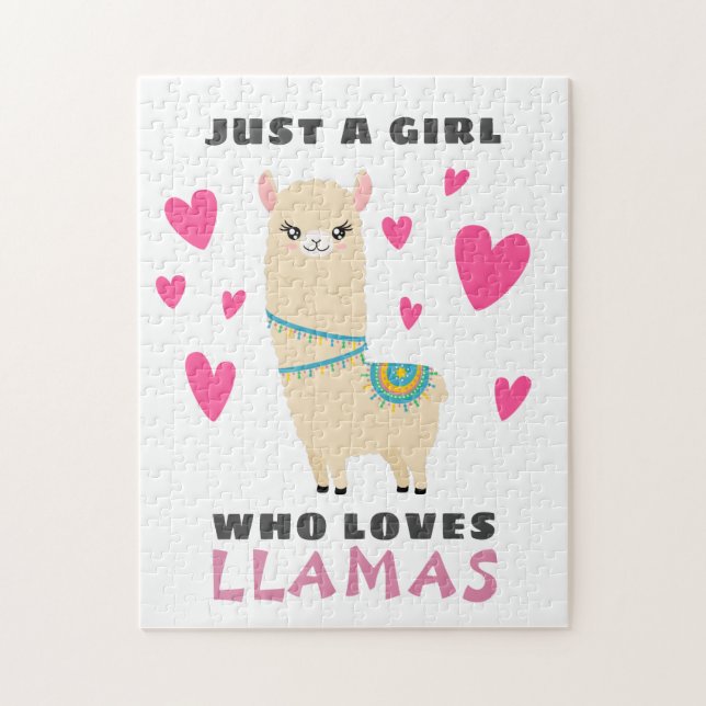 Just a Girl who loves Llamas Jigsaw Puzzle (Vertical)