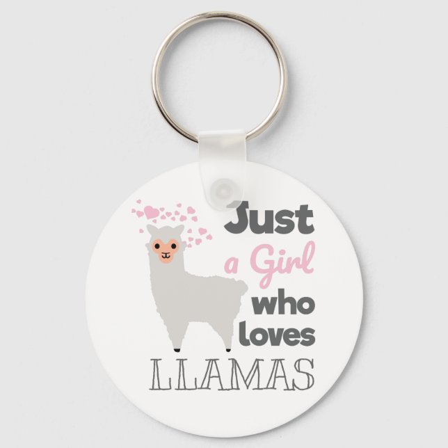 Just A Girl Who Loves Llamas Key Ring (Front)