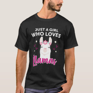 Just A Girl Who Loves Llamas Llama Heart Alpaca Lo T-Shirt