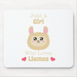 Just A Girl Who Loves Llamas Mouse Mat