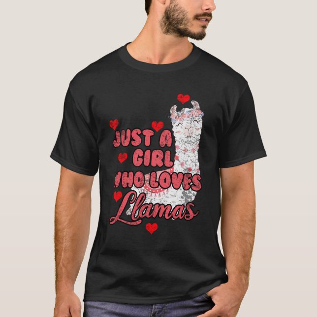 Just A Girl Who Loves Llamas T-Shirt (Front)