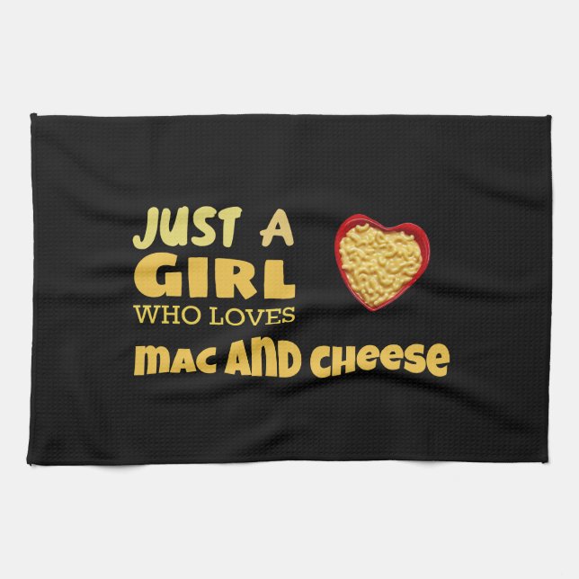 Just a girl who loves mac and cheese tea towel (Horizontal)