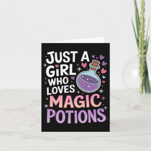 Just A Girl Who Loves Magic Potion Funny Halloween Card