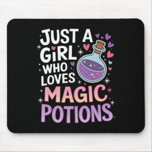 Just A Girl Who Loves Magic Potion Funny Halloween Mouse Mat