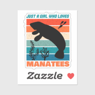 Just A Girl Who Loves Manatees Retro Animal
