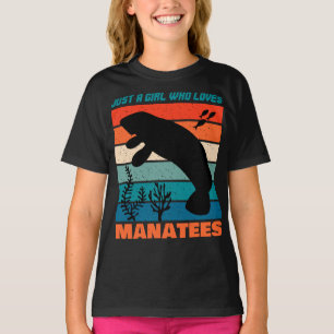 Just A Girl Who Loves Manatees Retro Animal T-Shirt