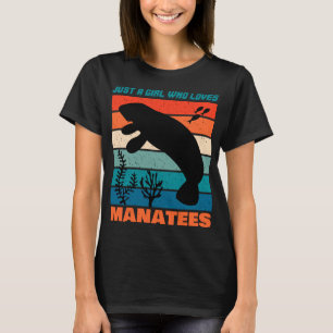 Just A Girl Who Loves Manatees Retro Animal T-Shirt