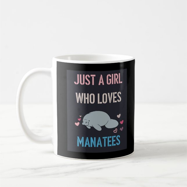 JUST A GIRL WHO LOVES MANATEES T-Shirt Long Apron  Coffee Mug (Left)