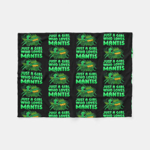 Just A Girl Who Loves Mantis Entomology Praying Fleece Blanket