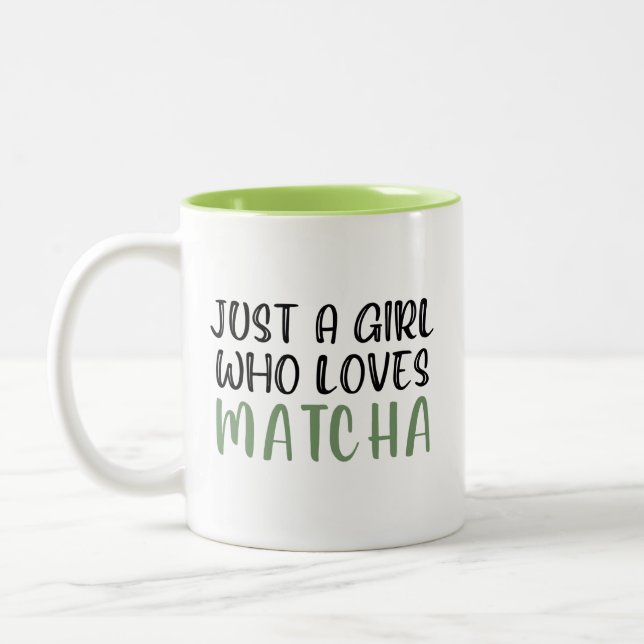 Just a girl who loves matcha Two-Tone coffee mug (Left)