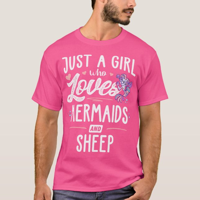 Just A Girl Who Loves Mermaids And Sheep Women T-Shirt (Front)
