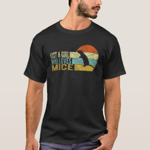 Just A Girl Who Loves Mice Mouse Retro T-Shirt