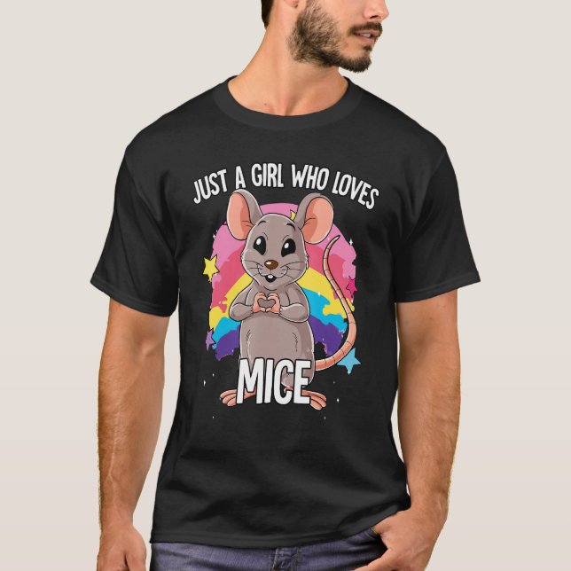 Just A Girl Who Loves Mice Mouse T-Shirt (Front)