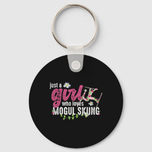 Just A Girl Who Loves Mogul Skiing - Mogul Skier Key Ring