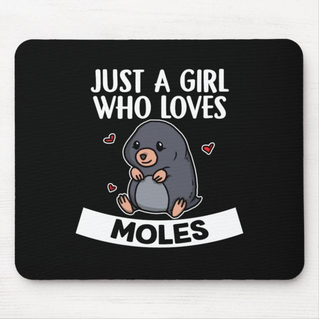 Just A Girl Who Loves Moles Cute Mole Costume Mouse Mat (Front)