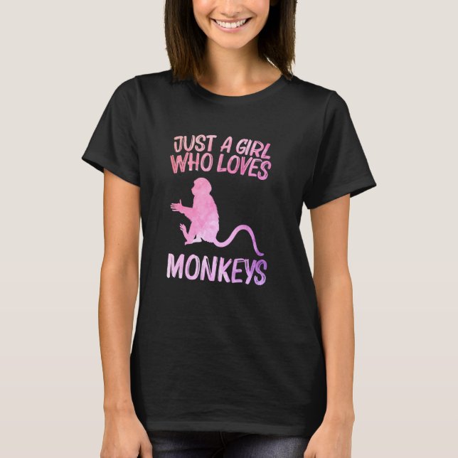 Just A Girl Who Loves Monkeys For Women Primate Ba T-Shirt (Front)