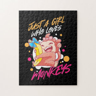 Just A Girl Who Loves Monkeys Jigsaw Puzzle