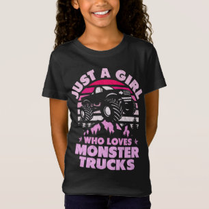 Just a Girl Who Loves Monster Trucks Cute Girls T-Shirt