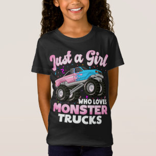 Just a Girl Who Loves Monster Trucks Cute Girls T-Shirt