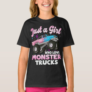 Just a Girl Who Loves Monster Trucks Cute Girls  T-Shirt
