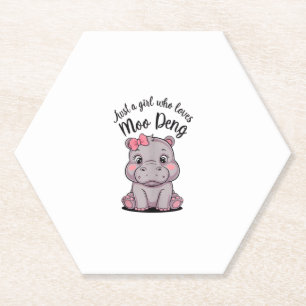Just A Girl Who Loves Moo Deng Baby Hippos Tank To Paper Coaster