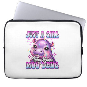 Just a girl who loves Moo Deng Cute Baby hippo Lov Laptop Sleeve